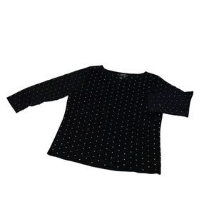 Lauren Ralph Lauren Silk Knit Dotted Top. XL
